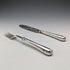 Circa 1865 British antique sterling silver handle fish cutlery pair JB